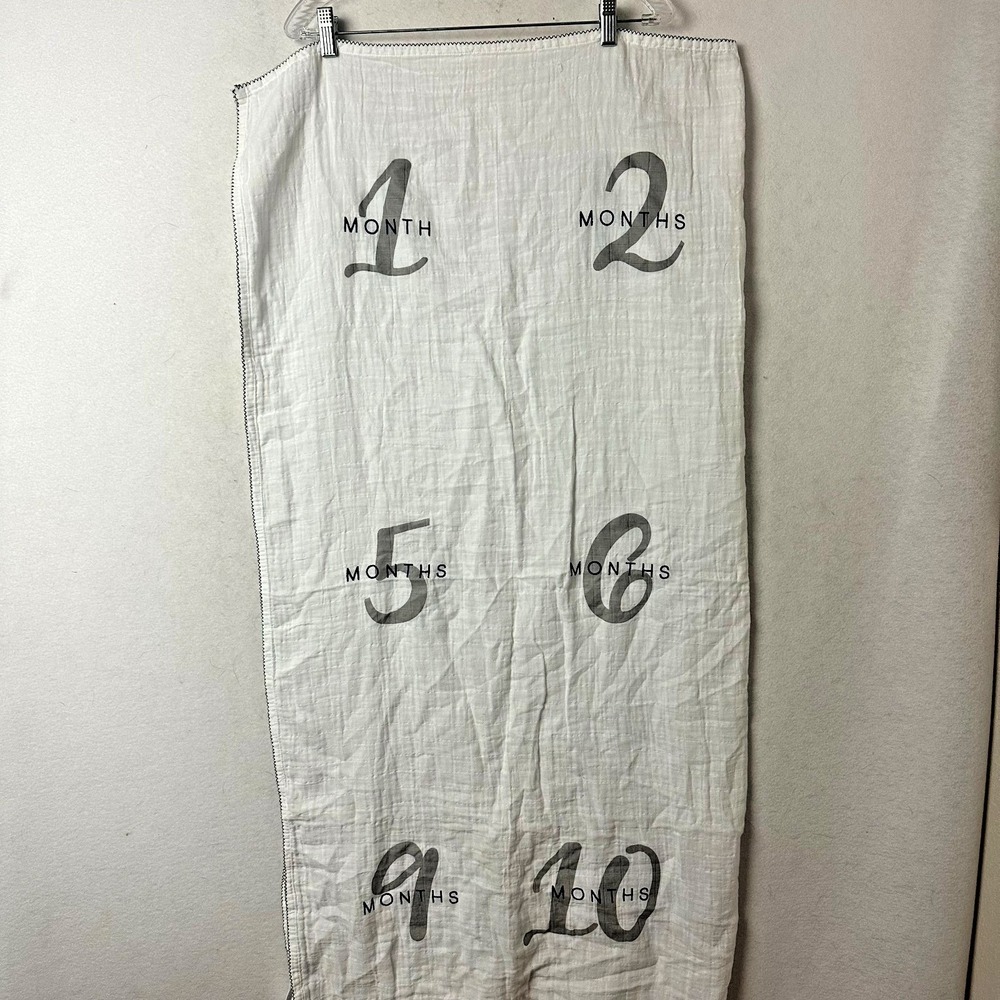 Pottery Barn Modern Baby Kids Organic Cotton Muslin Milestone Blanket 47x47